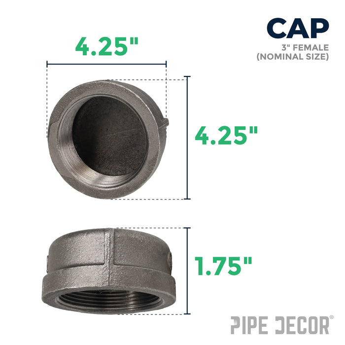 3 in. Black Cap - Sweatfully