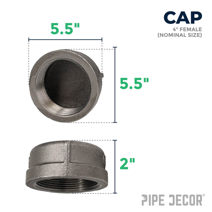 4 in. Black Cap - Sweatfully