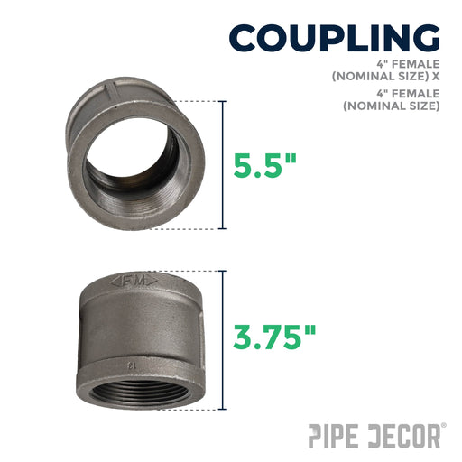 4 in. Black Coupling - Sweatfully