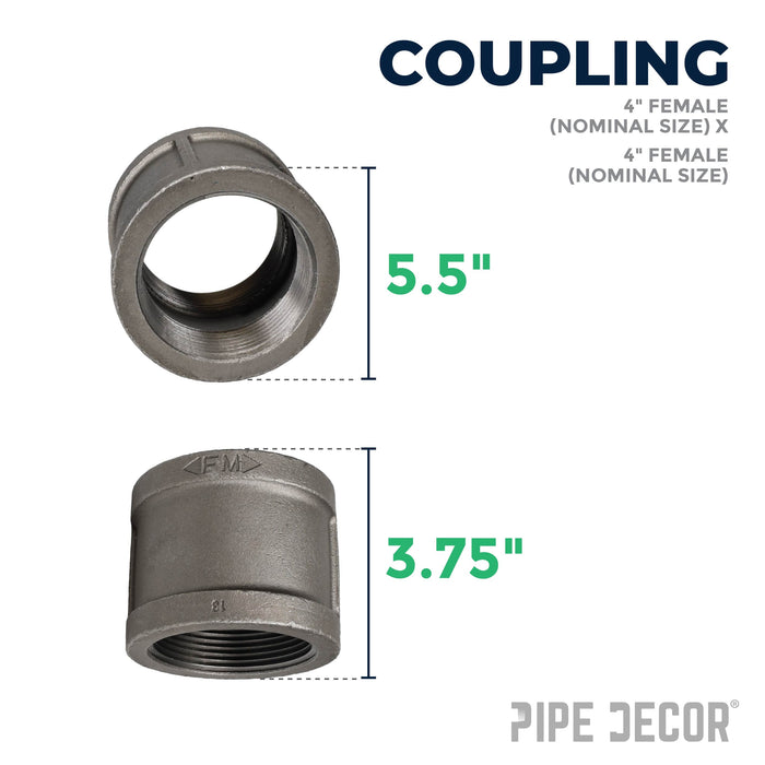 4 in. Black Coupling - Sweatfully