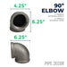 3 in. Black 90 Degree Elbow - Sweatfully