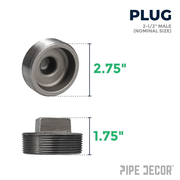 2 1/2 in. Black Plug - Sweatfully