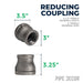 2 1/2 in. x 2 in. Black Reducing Coupling - Sweatfully