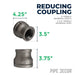 3 in. x 2 1/2 in. Black Reducing Coupling - Sweatfully