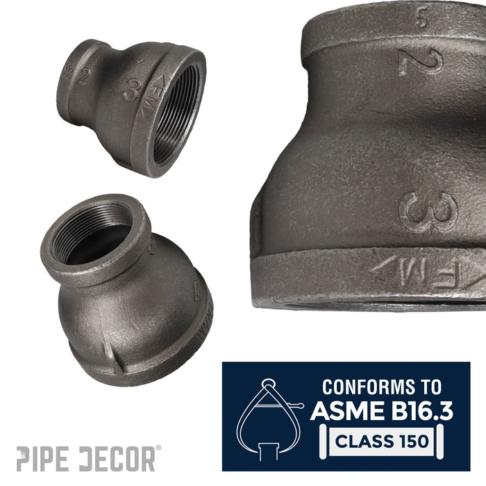 3 in. x 2 in. Black Reducing Coupling - Sweatfully