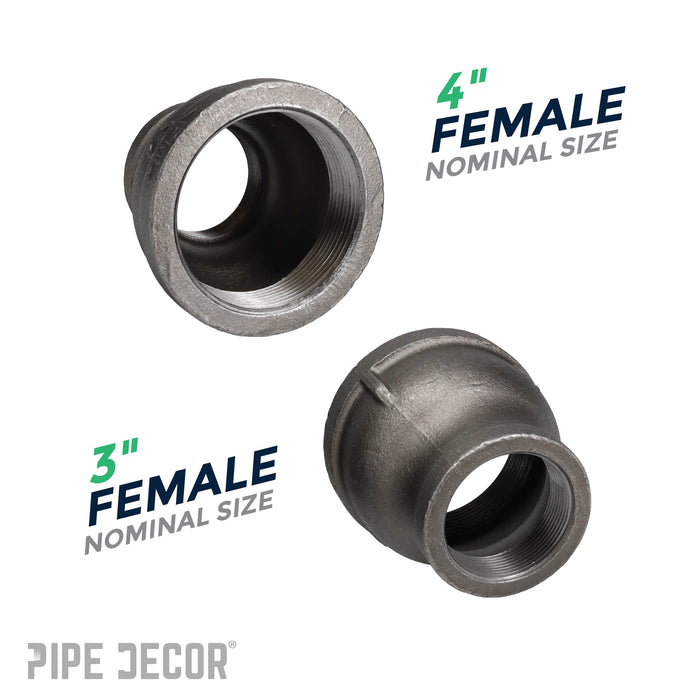4 in. x 3 in. Black Reducing Coupling - Sweatfully