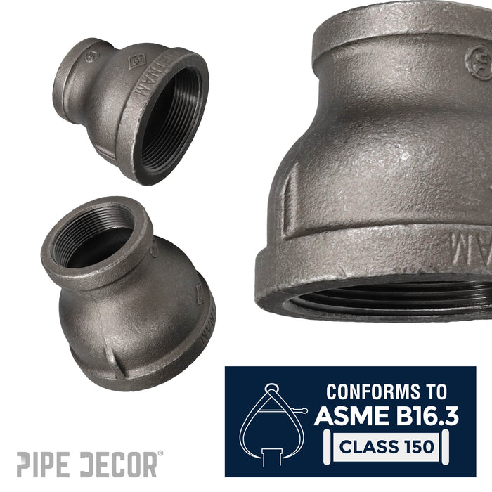 4 in. x 3 in. Black Reducing Coupling - Sweatfully