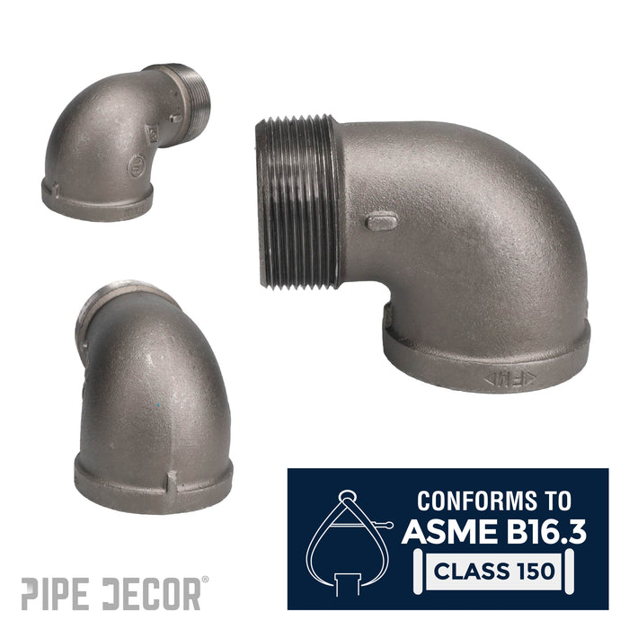3 in. Black 90 Degree Street Elbow - Sweatfully
