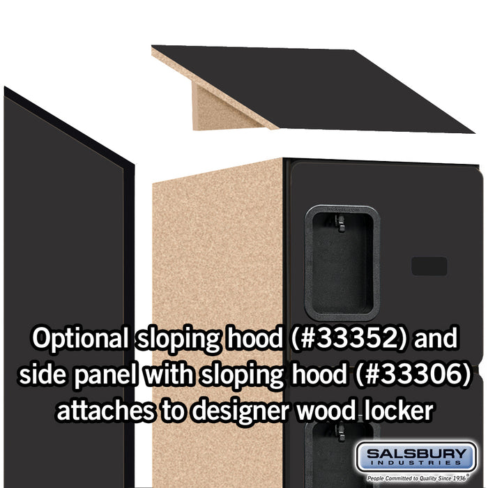 Salsbury 12" Wide Five Tier Box Style Designer Wood Locker - 1 Wide - 5 Feet High - 21 Inches Deep - Black - Hasps - Sweatfully