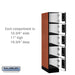 Salsbury 12" Wide Five Tier Box Style Designer Wood Locker - 1 Wide - 5 Feet High - 21 Inches Deep - Cherry - Black Electronic Locks - Sweatfully
