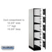 Salsbury 12" Wide Five Tier Box Style Designer Wood Locker - 1 Wide - 5 Feet High - 21 Inches Deep - Gray - Black Resettable Combination Locks - Sweatfully