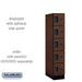 Salsbury 12" Wide Five Tier Box Style Designer Wood Locker - 1 Wide - 5 Feet High - 21 Inches Deep - Mahogany - Hasps - Sweatfully