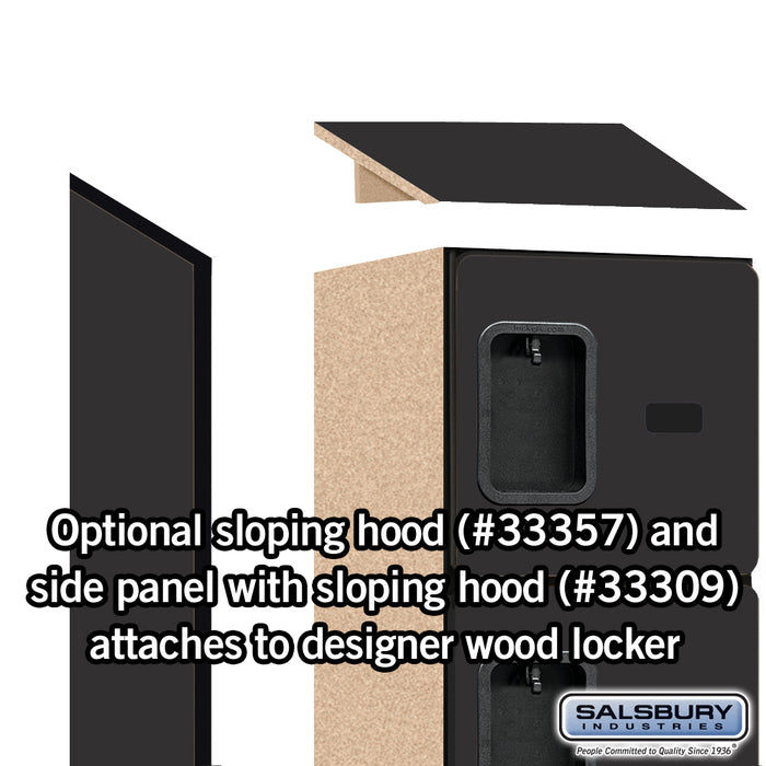 Salsbury 12" Wide Five Tier Box Style Designer Wood Locker - 1 Wide - 5 Feet High - 15 Inches Deep - Black - Hasps - Sweatfully