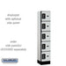 Salsbury 12" Wide Five Tier Box Style Designer Wood Locker - 1 Wide - 5 Feet High - 15 Inches Deep - Gray - Black Electronic Locks - Sweatfully