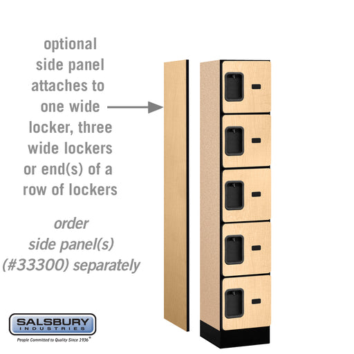 Salsbury 12" Wide Five Tier Box Style Designer Wood Locker - 1 Wide - 5 Feet High - 15 Inches Deep - Maple - Hasps - Sweatfully