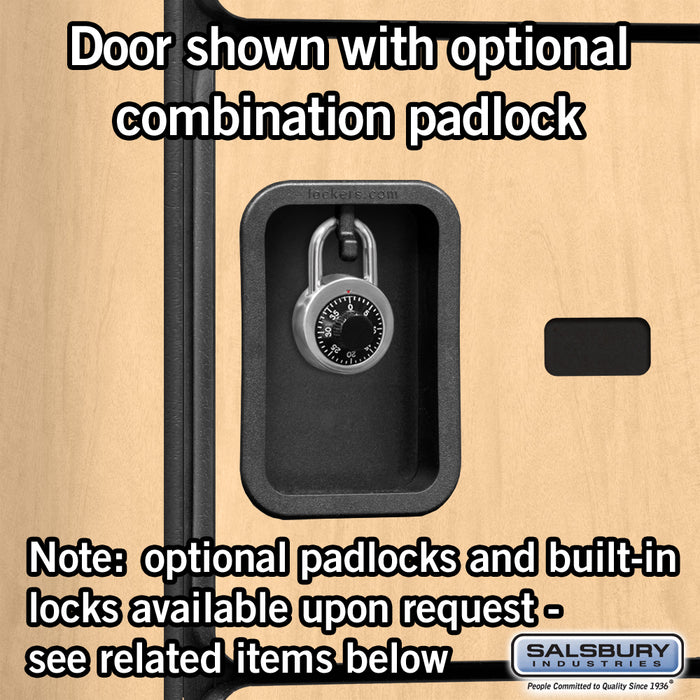 Salsbury 12" Wide Five Tier Box Style Designer Wood Locker - 1 Wide - 5 Feet High - 15 Inches Deep - Maple - Hasps - Sweatfully
