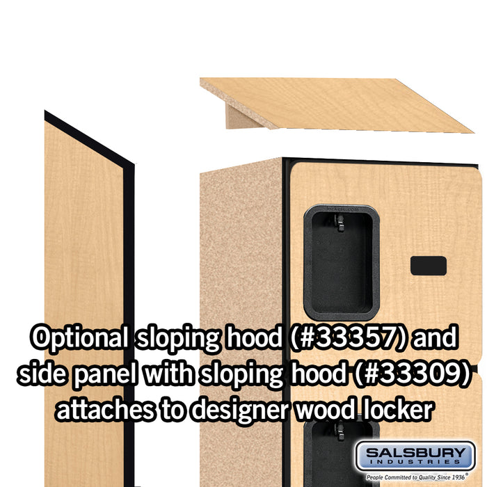 Salsbury 12" Wide Five Tier Box Style Designer Wood Locker - 1 Wide - 5 Feet High - 15 Inches Deep - Maple - Hasps - Sweatfully
