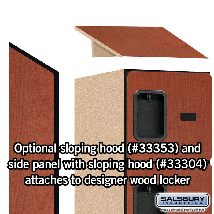 Salsbury 12" Wide Five Tier Box Style Designer Wood Locker - 1 Wide - 5 Feet High - 18 Inches Deep - Cherry - Hasps - Sweatfully