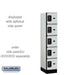 Salsbury 12" Wide Five Tier Box Style Designer Wood Locker - 1 Wide - 5 Feet High - 18 Inches Deep - Gray - Black Resettable Combination Locks - Sweatfully