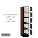 Salsbury 12" Wide Five Tier Box Style Designer Wood Locker - 1 Wide - 5 Feet High - 18 Inches Deep - Mahogany - Silver Resettable Combination Locks - Sweatfully
