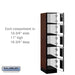 Salsbury 12" Wide Five Tier Box Style Designer Wood Locker - 1 Wide - 5 Feet High - 18 Inches Deep - Mahogany - Hasps - Sweatfully