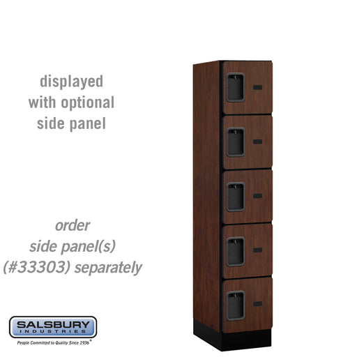 Salsbury 12" Wide Five Tier Box Style Designer Wood Locker - 1 Wide - 5 Feet High - 18 Inches Deep - Mahogany - Hasps - Sweatfully