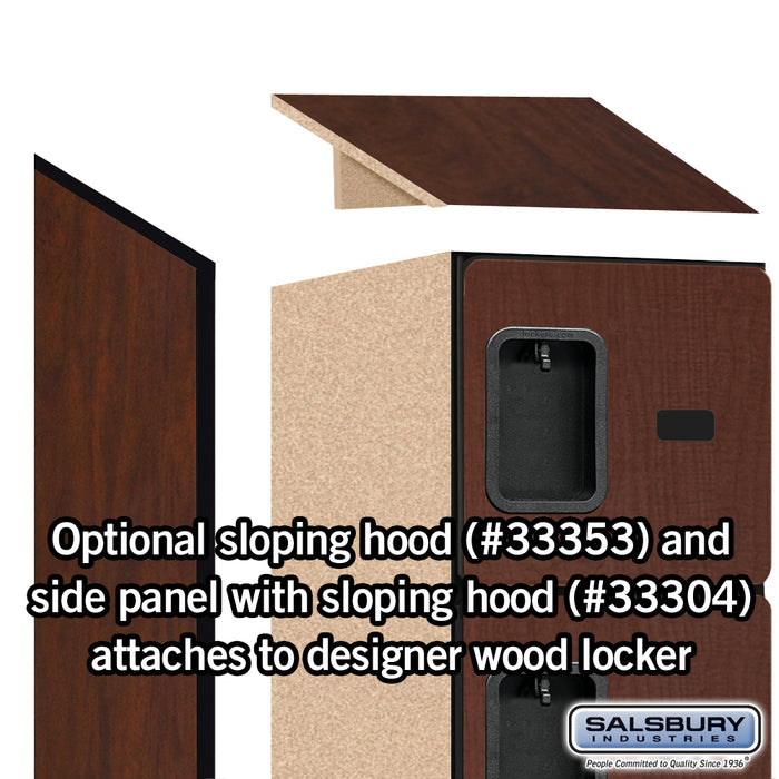 Salsbury 12" Wide Five Tier Box Style Designer Wood Locker - 1 Wide - 5 Feet High - 18 Inches Deep - Mahogany - Hasps - Sweatfully