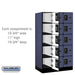 Salsbury 12" Wide Five Tier Box Style Designer Wood Locker - 3 Wide - 5 Feet High - 21 Inches Deep - Blue - Black Resettable Combination Locks - Sweatfully