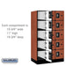 Salsbury 12" Wide Five Tier Box Style Designer Wood Locker - 3 Wide - 5 Feet High - 21 Inches Deep - Cherry - Silver Resettable Combination Locks - Sweatfully