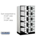 Salsbury 12" Wide Five Tier Box Style Designer Wood Locker - 3 Wide - 5 Feet High - 21 Inches Deep - Gray - Black Electronic Locks - Sweatfully