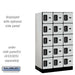 Salsbury 12" Wide Five Tier Box Style Designer Wood Locker - 3 Wide - 5 Feet High - 21 Inches Deep - Gray - Black Electronic Locks - Sweatfully