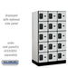 Salsbury 12" Wide Five Tier Box Style Designer Wood Locker - 3 Wide - 5 Feet High - 21 Inches Deep - Gray - Black Resettable Combination Locks - Sweatfully