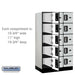 Salsbury 12" Wide Five Tier Box Style Designer Wood Locker - 3 Wide - 5 Feet High - 21 Inches Deep - Gray - Silver Electronic Locks - Sweatfully