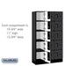 Salsbury 12" Wide Five Tier Box Style Designer Wood Locker - 3 Wide - 5 Feet High - 15 Inches Deep - Black - Black Electronic Locks - Sweatfully