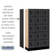 Salsbury 12" Wide Five Tier Box Style Designer Wood Locker - 3 Wide - 5 Feet High - 15 Inches Deep - Black - Hasps - Sweatfully