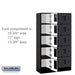 Salsbury 12" Wide Five Tier Box Style Designer Wood Locker - 3 Wide - 5 Feet High - 15 Inches Deep - Black - Hasps - Sweatfully