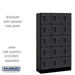 Salsbury 12" Wide Five Tier Box Style Designer Wood Locker - 3 Wide - 5 Feet High - 15 Inches Deep - Black - Hasps - Sweatfully