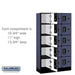 Salsbury 12" Wide Five Tier Box Style Designer Wood Locker - 3 Wide - 5 Feet High - 15 Inches Deep - Blue - Black Electronic Locks - Sweatfully
