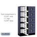 Salsbury 12" Wide Five Tier Box Style Designer Wood Locker - 3 Wide - 5 Feet High - 15 Inches Deep - Blue - Silver Electronic Locks - Sweatfully