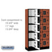 Salsbury 12" Wide Five Tier Box Style Designer Wood Locker - 3 Wide - 5 Feet High - 15 Inches Deep - Cherry - Black Electronic Locks - Sweatfully