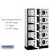Salsbury 12" Wide Five Tier Box Style Designer Wood Locker - 3 Wide - 5 Feet High - 15 Inches Deep - Gray - Black Electronic Locks - Sweatfully