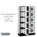 Salsbury 12" Wide Five Tier Box Style Designer Wood Locker - 3 Wide - 5 Feet High - 15 Inches Deep - Gray - Silver Electronic Locks - Sweatfully