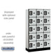 Salsbury 12" Wide Five Tier Box Style Designer Wood Locker - 3 Wide - 5 Feet High - 15 Inches Deep - Gray - Silver Electronic Locks - Sweatfully