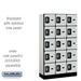 Salsbury 12" Wide Five Tier Box Style Designer Wood Locker - 3 Wide - 5 Feet High - 15 Inches Deep - Gray - Silver Resettable Combination Locks - Sweatfully