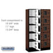 Salsbury 12" Wide Five Tier Box Style Designer Wood Locker - 3 Wide - 5 Feet High - 15 Inches Deep - Mahogany - Hasps - Sweatfully