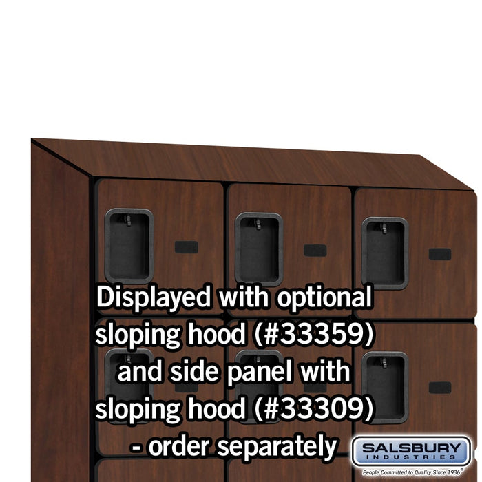 Salsbury 12" Wide Five Tier Box Style Designer Wood Locker - 3 Wide - 5 Feet High - 15 Inches Deep - Mahogany - Hasps - Sweatfully