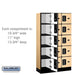 Salsbury 12" Wide Five Tier Box Style Designer Wood Locker - 3 Wide - 5 Feet High - 15 Inches Deep - Maple - Black Electronic Locks - Sweatfully