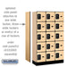 Salsbury 12" Wide Five Tier Box Style Designer Wood Locker - 3 Wide - 5 Feet High - 15 Inches Deep - Maple - Black Resettable Combination Locks - Sweatfully