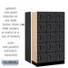 Salsbury 12" Wide Five Tier Box Style Designer Wood Locker - 3 Wide - 5 Feet High - 18 Inches Deep - Black - Black Electronic Locks - Sweatfully