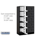 Salsbury 12" Wide Five Tier Box Style Designer Wood Locker - 3 Wide - 5 Feet High - 18 Inches Deep - Black - Black Electronic Locks - Sweatfully